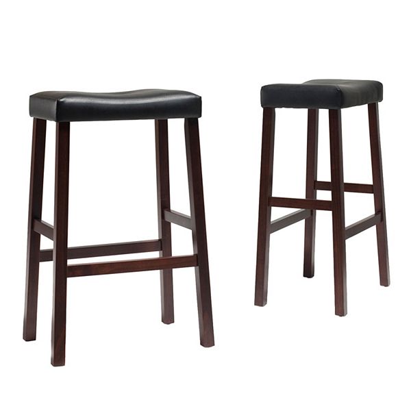 Crosley Furniture 2 piece Saddle Seat Bar Stool Set