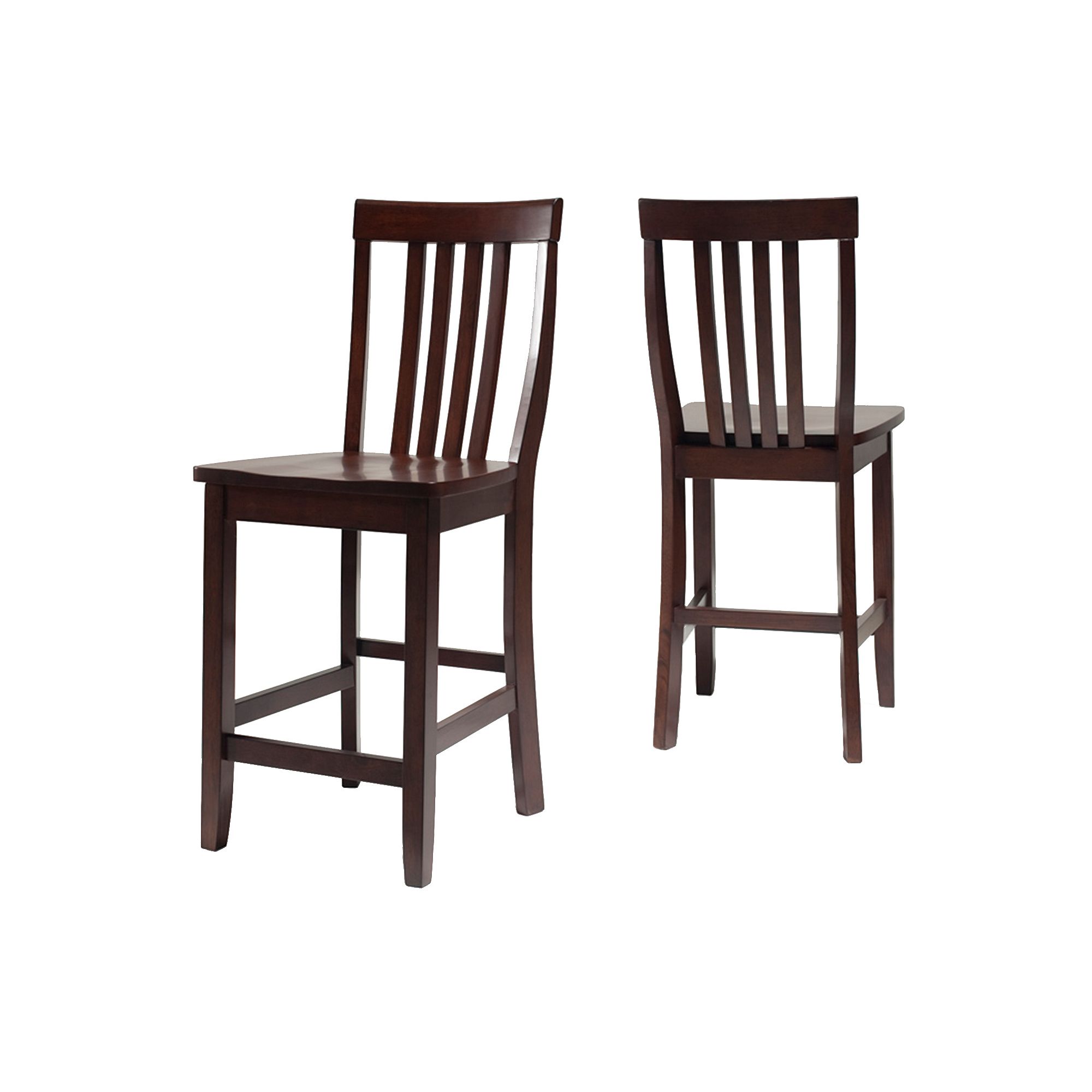 Crosley Furniture 2-piece School House Counter Stool Set, Brown
