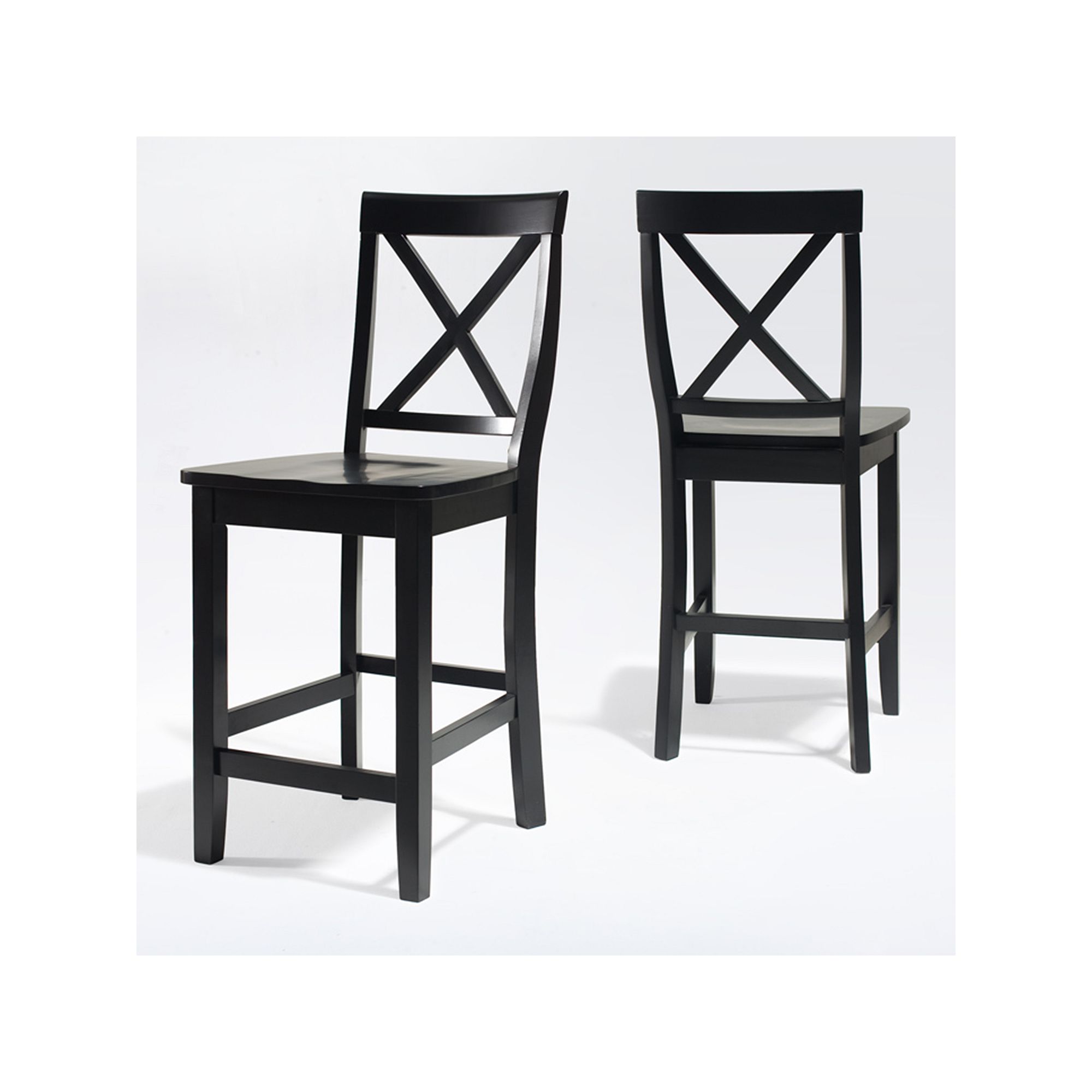 Crosley 2-piece X-Back Counter Chair Set, Black