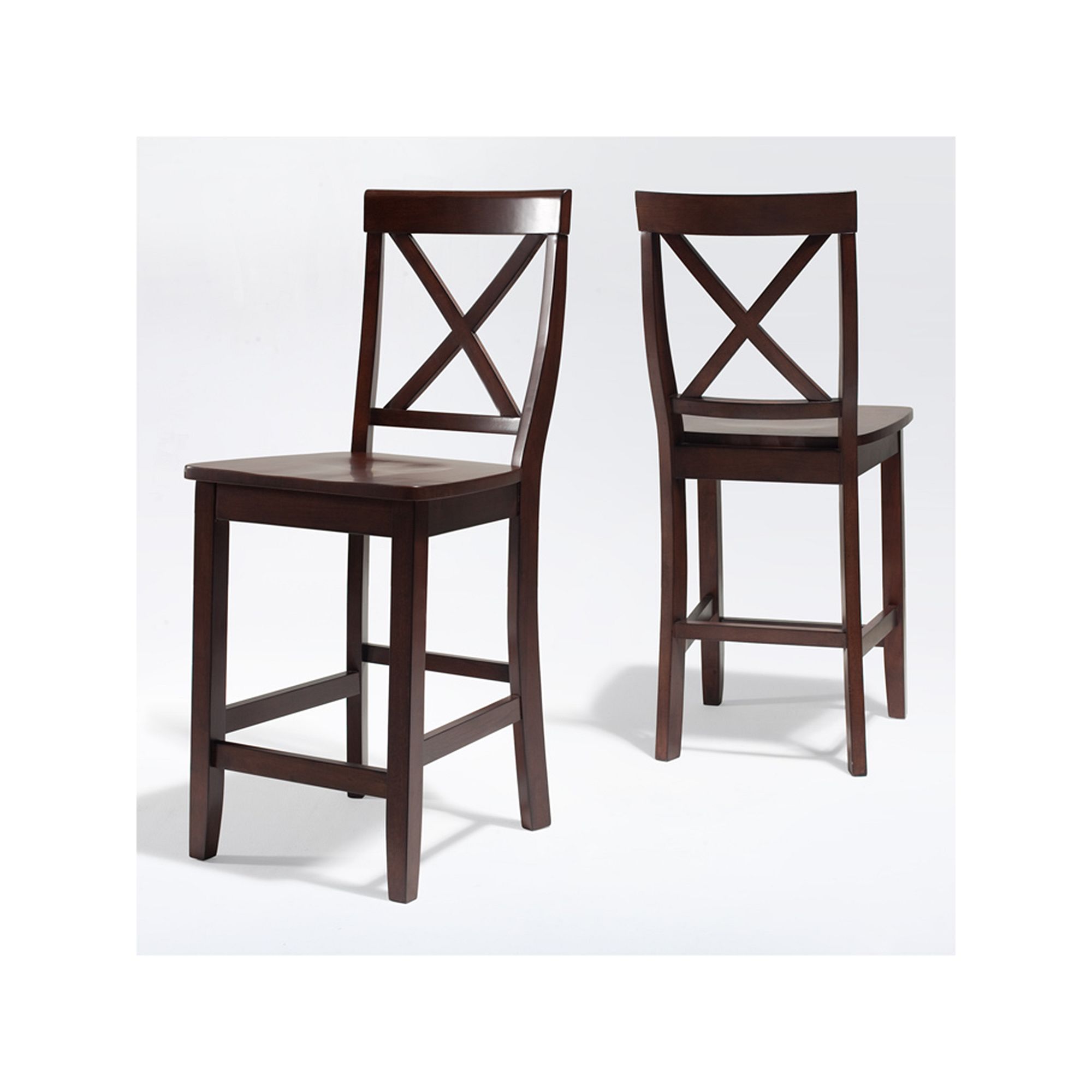 Crosley 2-piece X-Back Counter Chair Set, Brown
