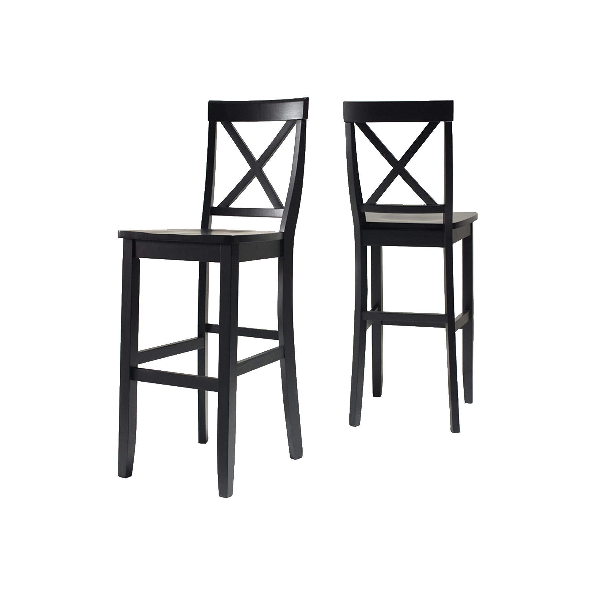 Crosley 2-piece X-Back Bar Chair Set, Black