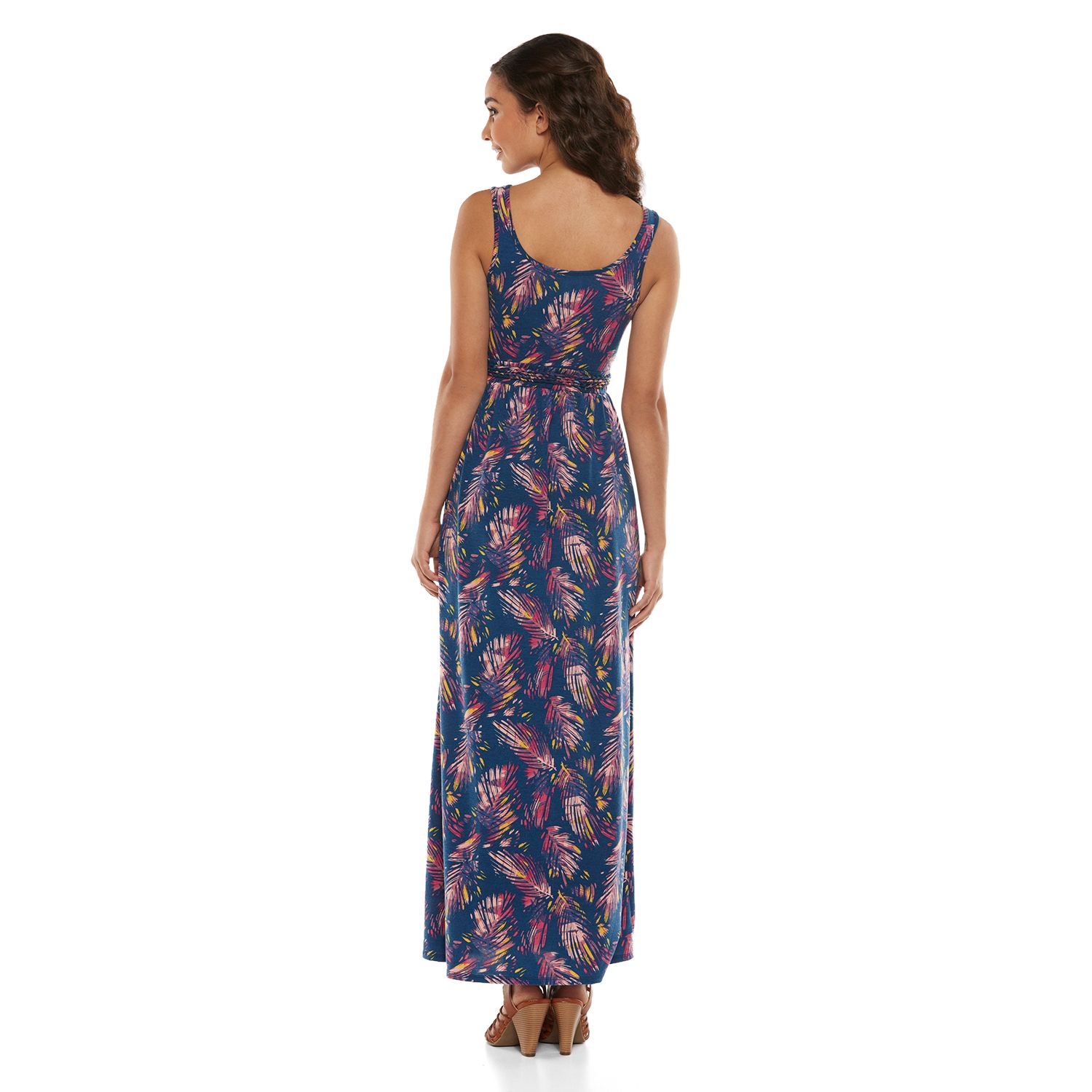 Robe Sans Manches Mudd - Taille M Juniors - Motif Floral Corail/bleu Avec Dentelle - Neuve Sans étiquettes