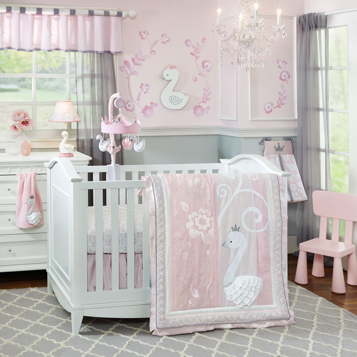 swan crib sheets