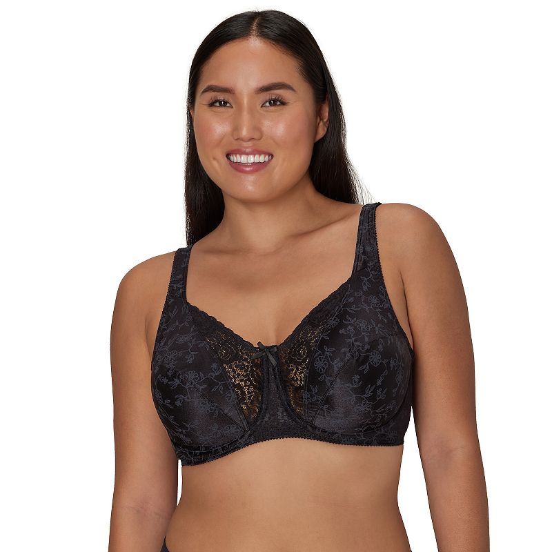 Playtex® Secrets® Lifts & Supports Full Figure Unlined Underwire Bra 4422, Women's, Size: 38 Dd, Real Black