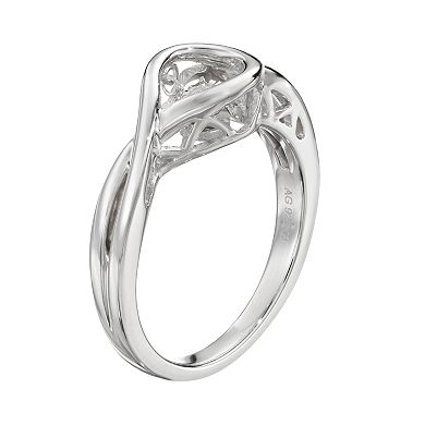 Boston Bay Diamonds Brilliance in Motion Diamond Accent Sterling Silver Loop Ring