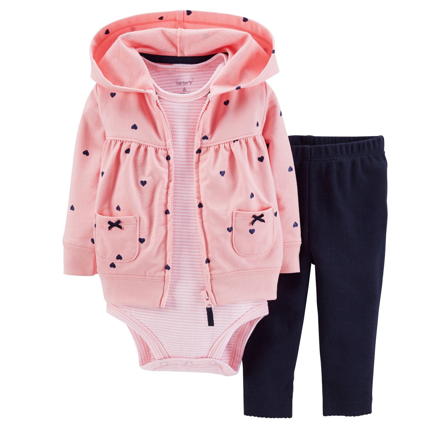 Carter's Hooded Cardigan Set - Baby Girl