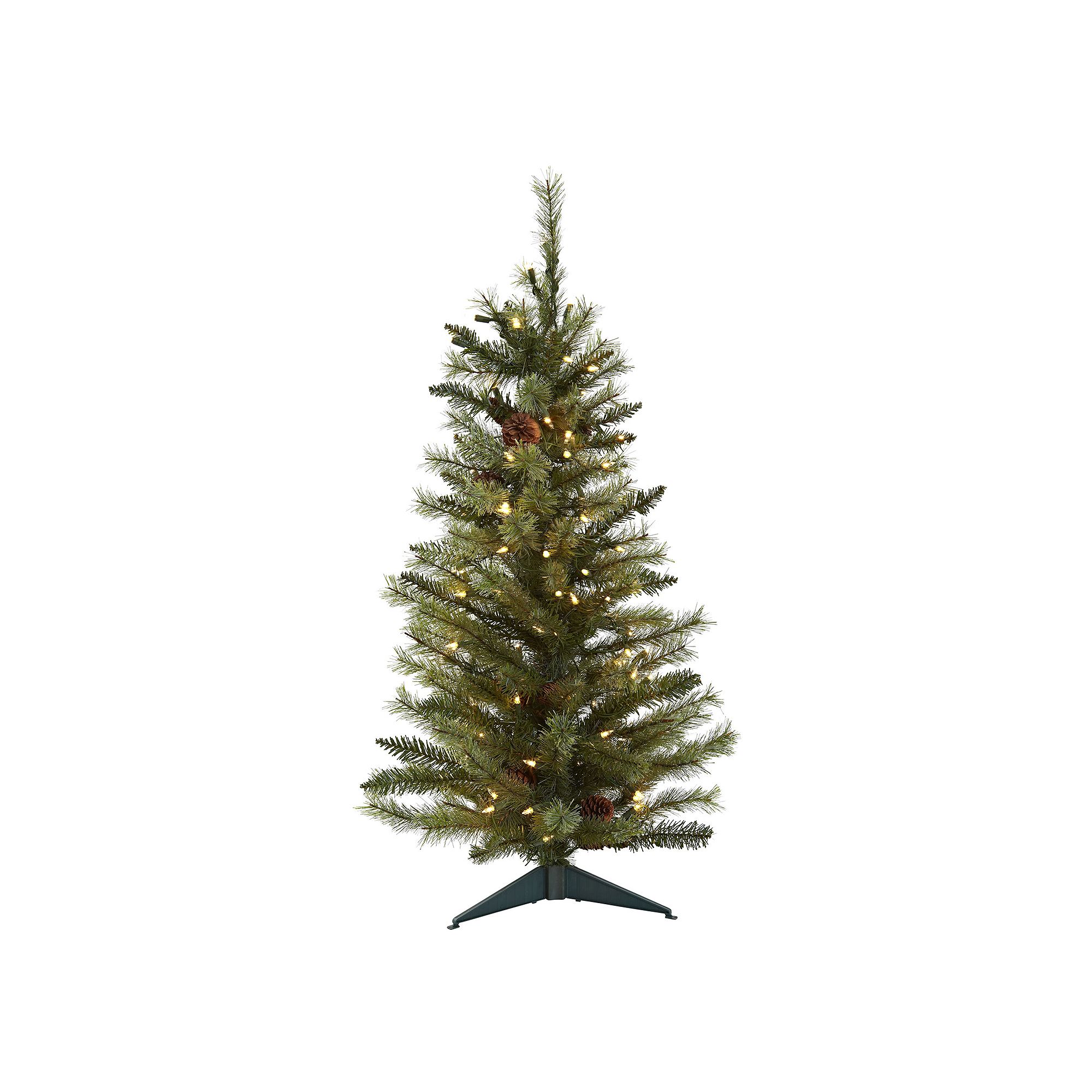 nearly natural 3-ft. Pre-Lit Pine Cone Artificial Christmas Tree, Green