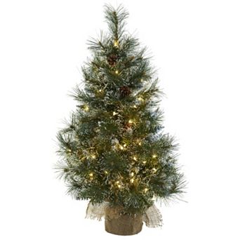 nearly natural 3-ft. Pre-Lit Frosted Tips Artificial Christmas Tree