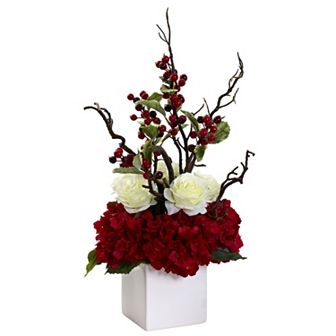 nearly natural Holiday Cheers Artificial Flower Arrangement
