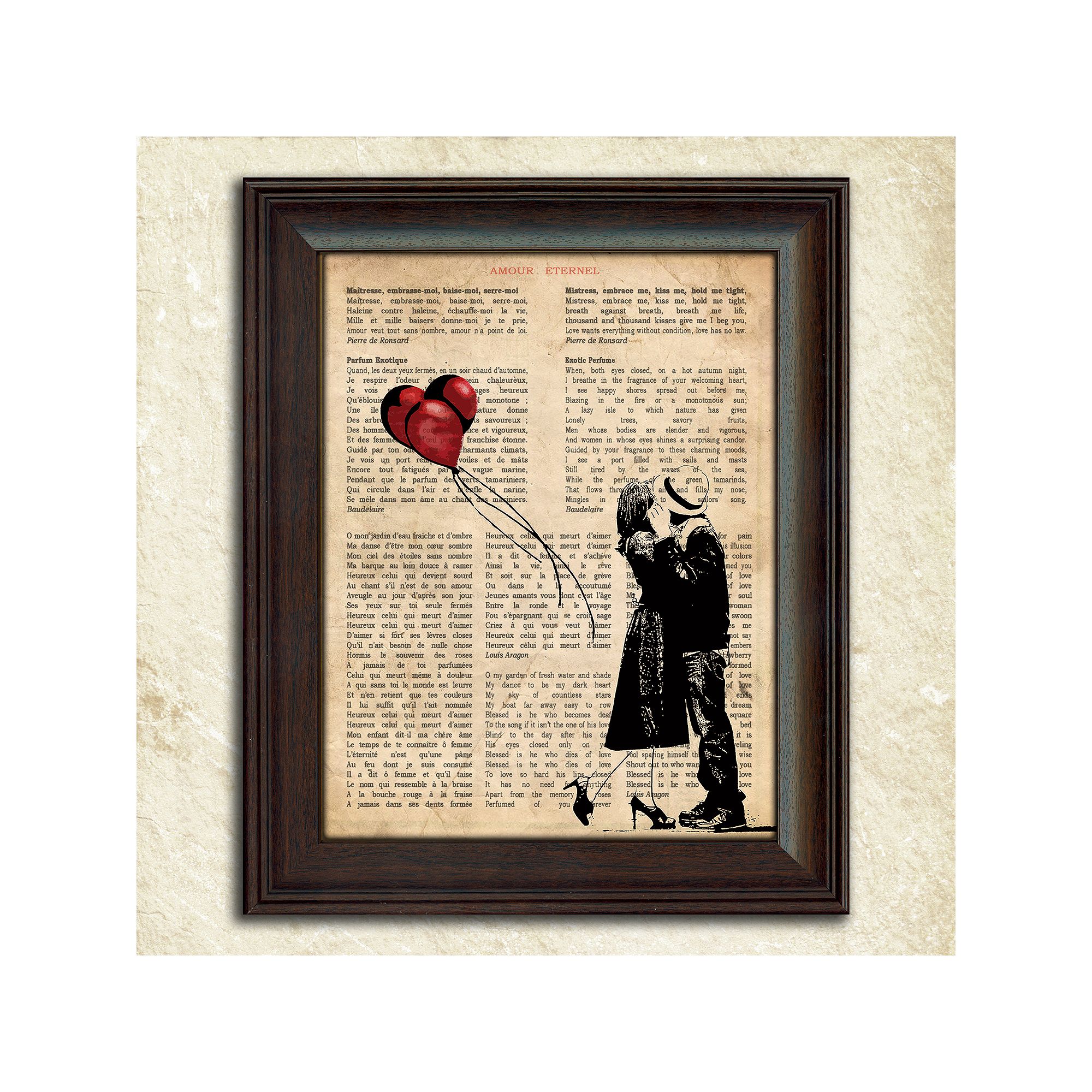 Amour Eternal Framed Wall Art, Black White