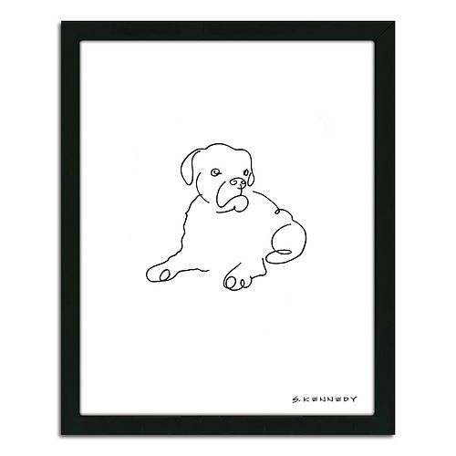 ”Boxer Line Drawing” Framed Wall Art