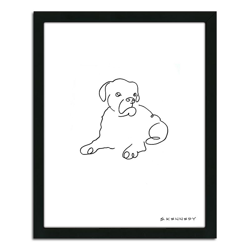 UPC 045635010413 product image for ''Boxer Line Drawing'' Framed Wall Art, Multicolor, Small | upcitemdb.com