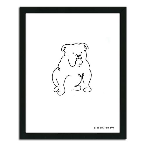 ''Bulldog Line Drawing'' Framed Wall Art