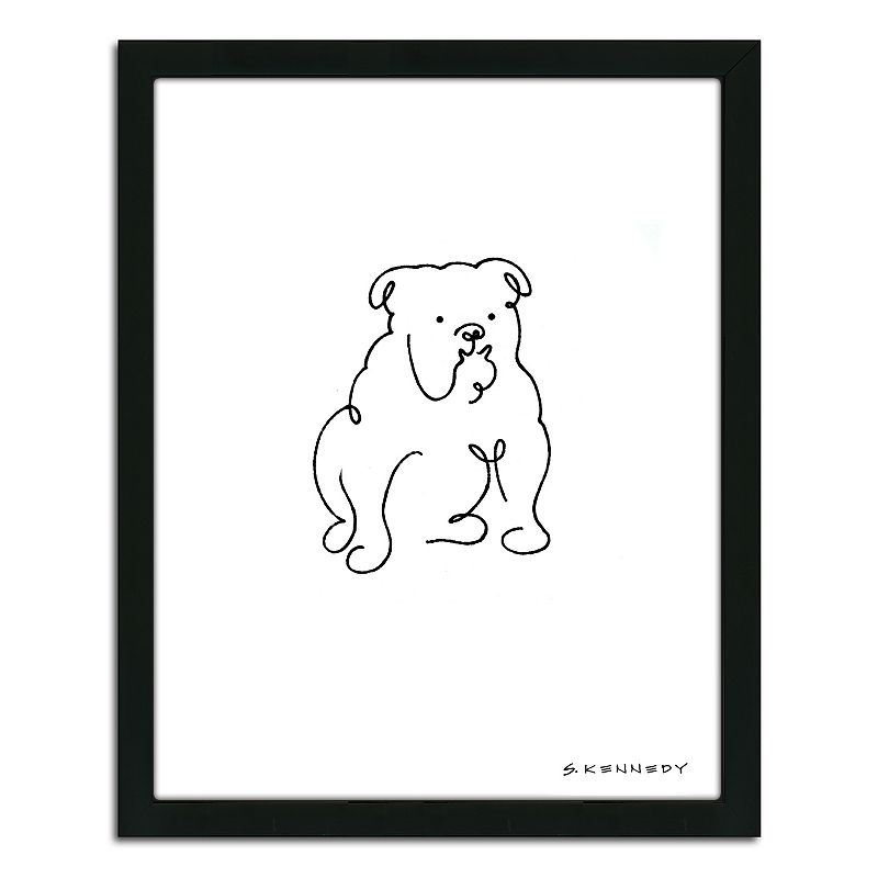 UPC 045635010420 product image for ''Bulldog Line Drawing'' Framed Wall Art, Multicolor, Small | upcitemdb.com