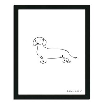 ''Dachshund Line Drawing'' Framed Wall Art