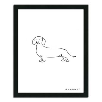 ''Dachshund Line Drawing'' Framed Wall Art