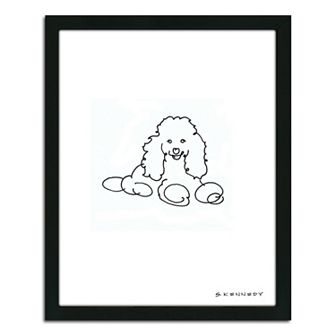 ''Poodle Line Drawing'' Framed Wall Art