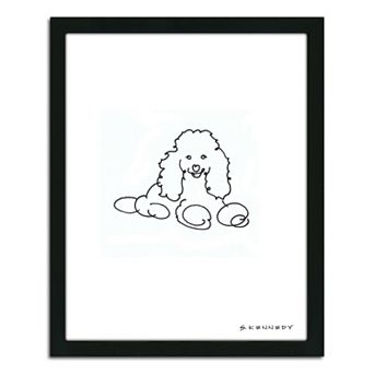 ''Poodle Line Drawing'' Framed Wall Art
