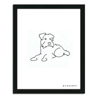 ''Scottish Terrier Line Drawing'' Framed Wall Art