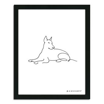 ''Doberman Line Drawing'' Framed Wall Art