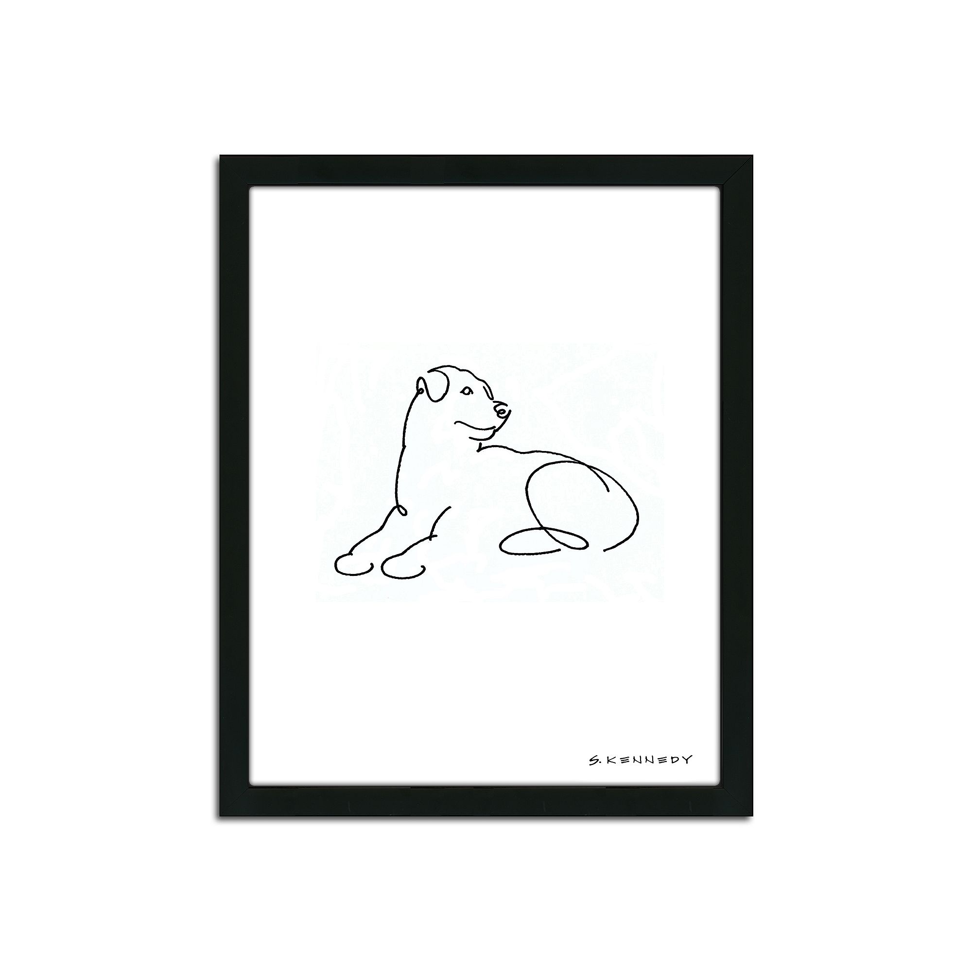 Rottweiler Line Drawing Framed Wall Art, Multicolor