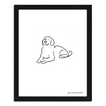 ''Labrador Line Drawing'' Framed Wall Art