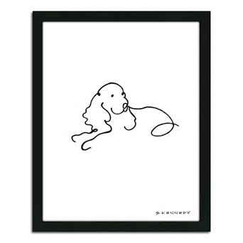 ''Spaniel Line Drawing'' Framed Wall Art