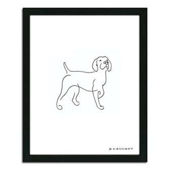 ''Pointer Line Drawing'' Framed Wall Art