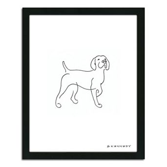 ''Pointer Line Drawing'' Framed Wall Art
