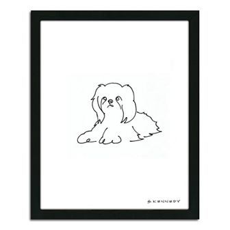 ''Shih Tzu Line Drawing'' Framed Wall Art