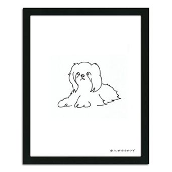 ''Shih Tzu Line Drawing'' Framed Wall Art