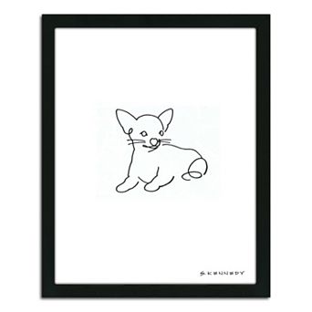 ''Chihuahua Line Drawing'' Framed Wall Art