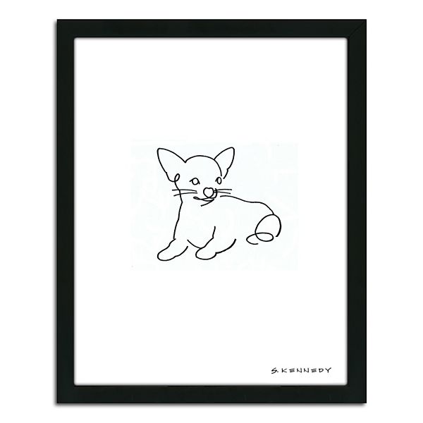 Chihuahua Line Drawing Framed Wall Art