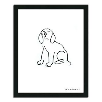 ''Beagle Line Drawing'' Framed Wall Art