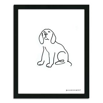 ''Beagle Line Drawing'' Framed Wall Art