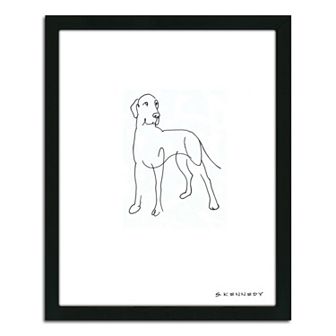 ''Great Dane Line Drawing'' Framed Wall Art