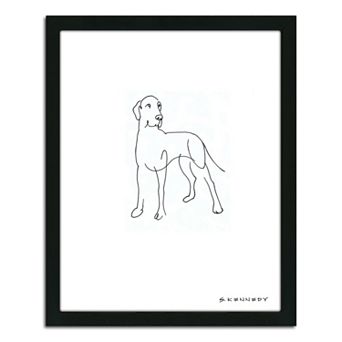 ''Great Dane Line Drawing'' Framed Wall Art
