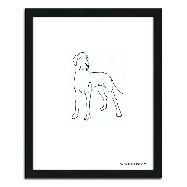 Great Dane Line Drawing Framed Wall Art