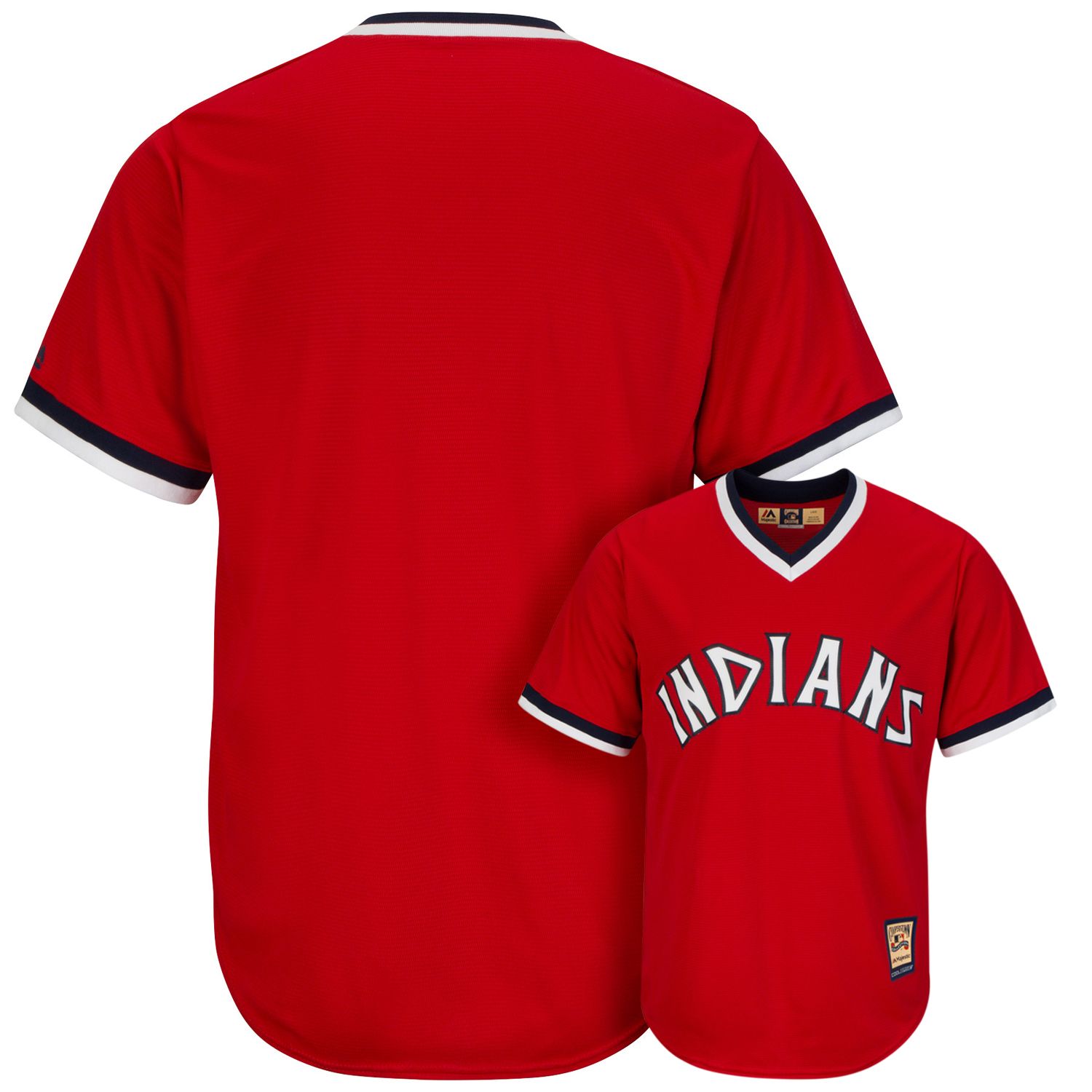 majestic men's replica cleveland indians cool base red cooperstown jersey