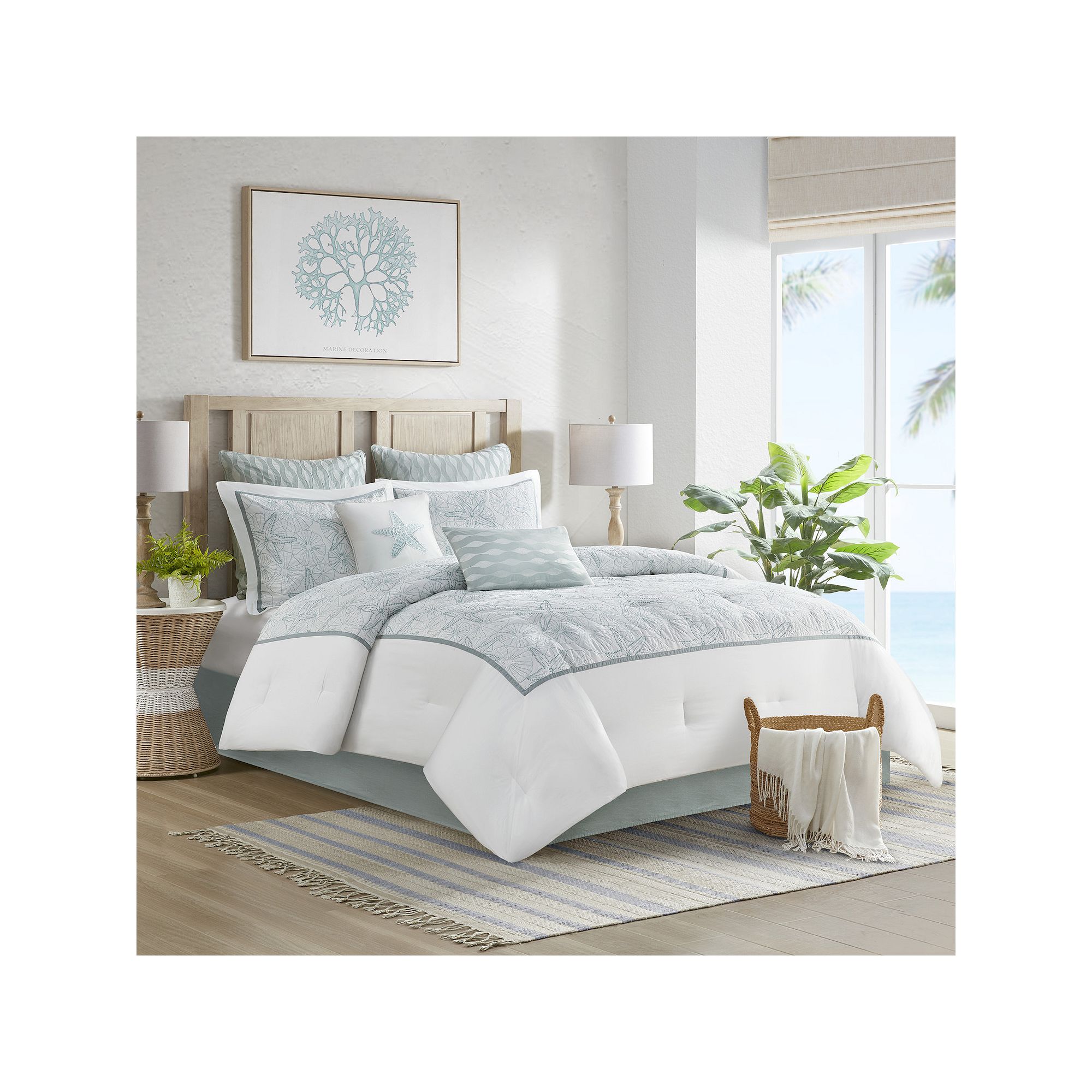 Harbor House Maya Bay Starfish Square Throw Pillow, White