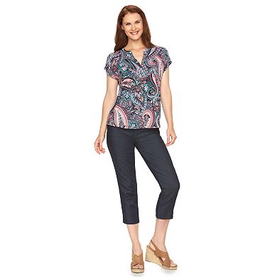 Women's Dana Buchman Printed Drop-Tail Hem Tee