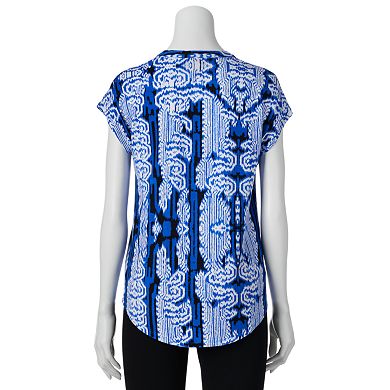 Women's Dana Buchman Printed Drop-Tail Hem Tee