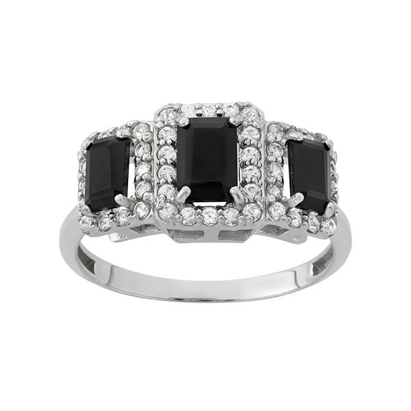 Designs by Gioelli Onyx and Lab-Created White Sapphire Sterling Silver ...