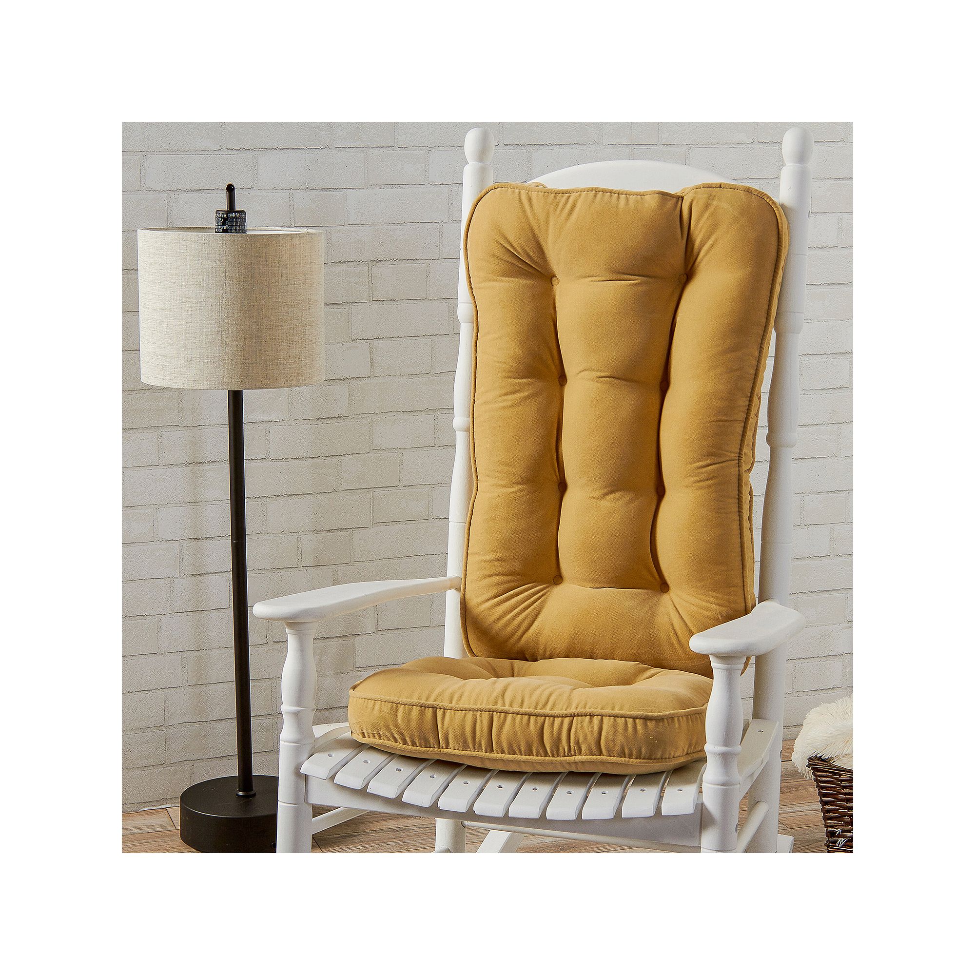 Greendale Home Fashions Jumbo Deluxe Boxed Rocker Cushion Set, Ivory