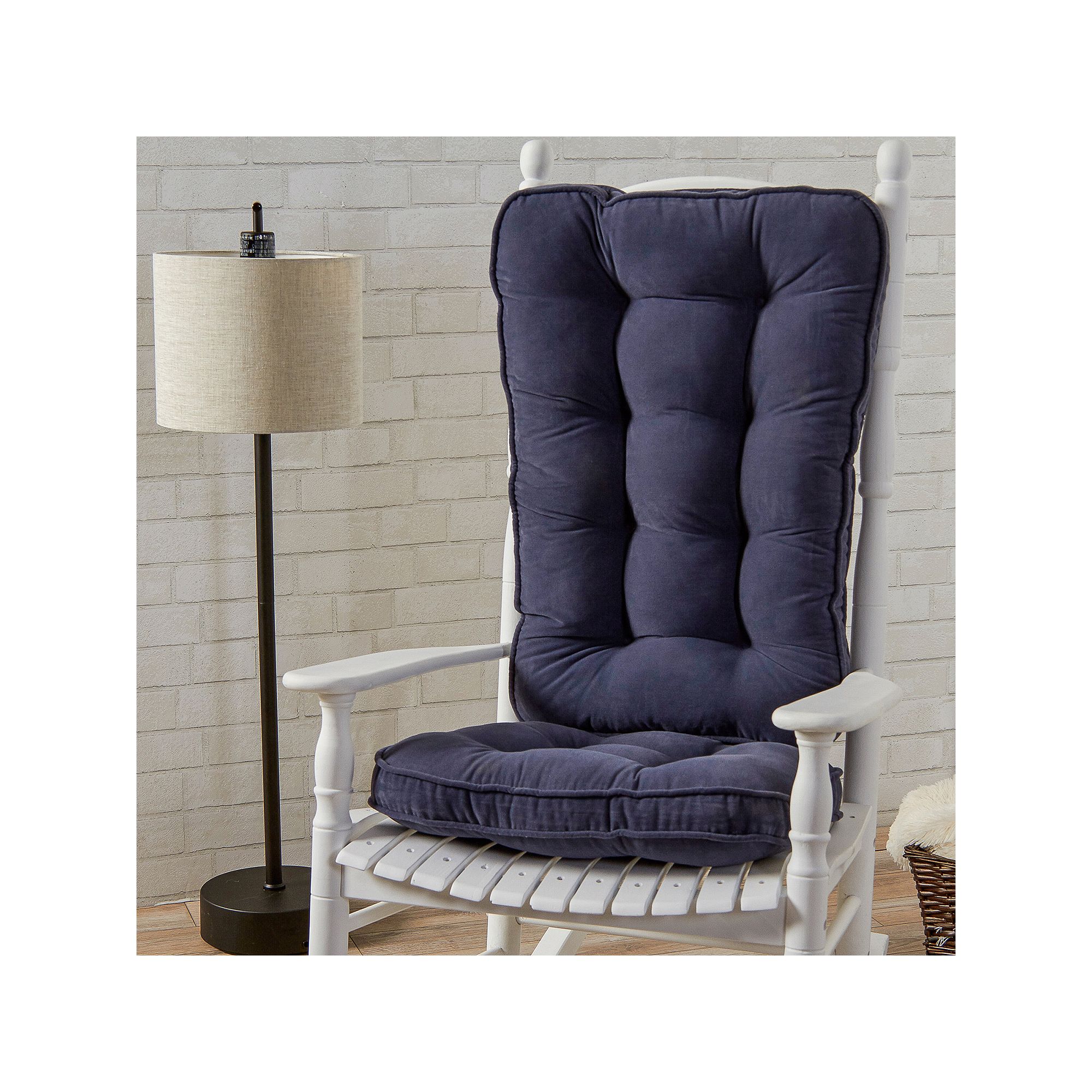 Greendale Home Fashions Jumbo Deluxe Boxed Rocker Cushion Set, Blue