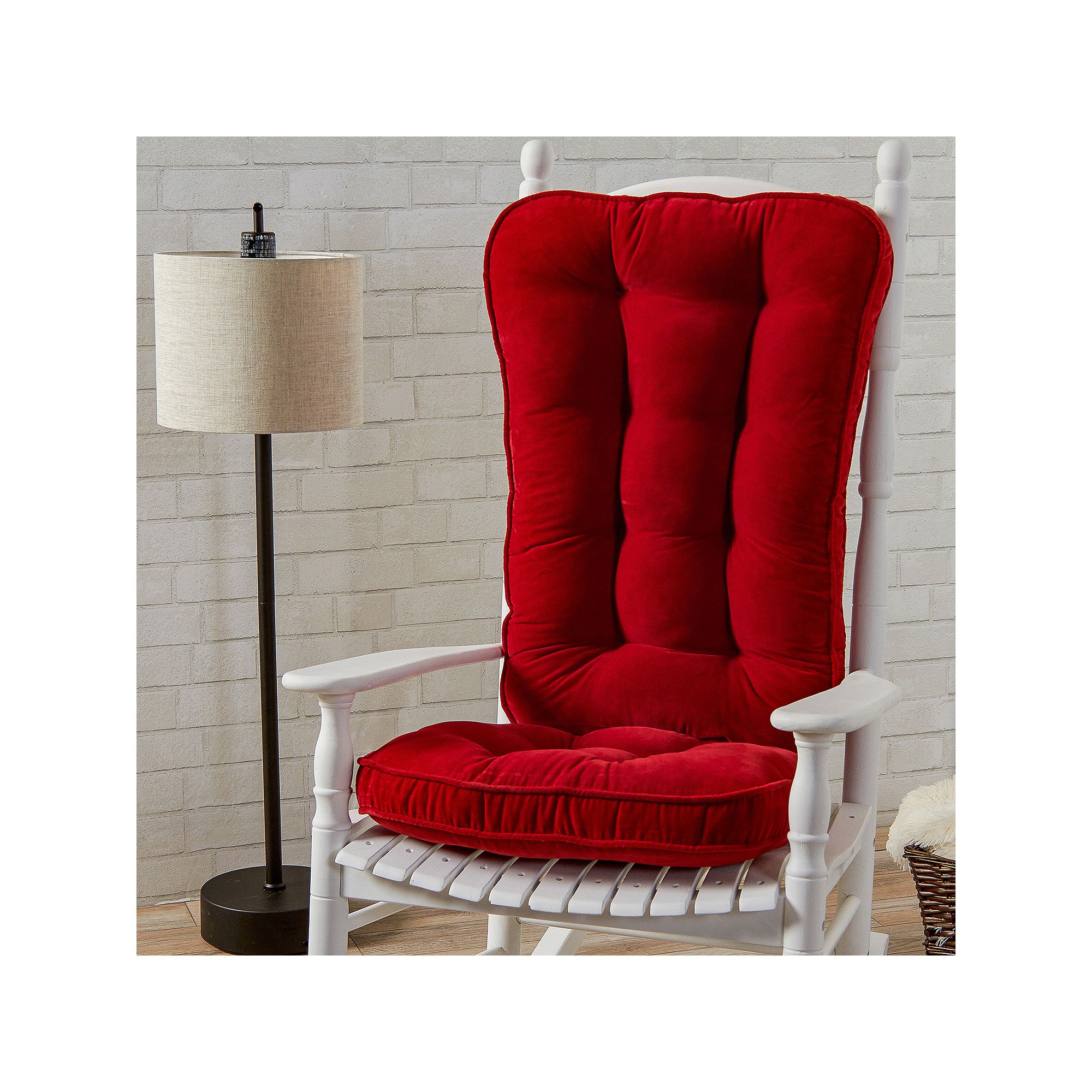 Greendale Home Fashions Jumbo Deluxe Boxed Rocker Cushion Set, Red