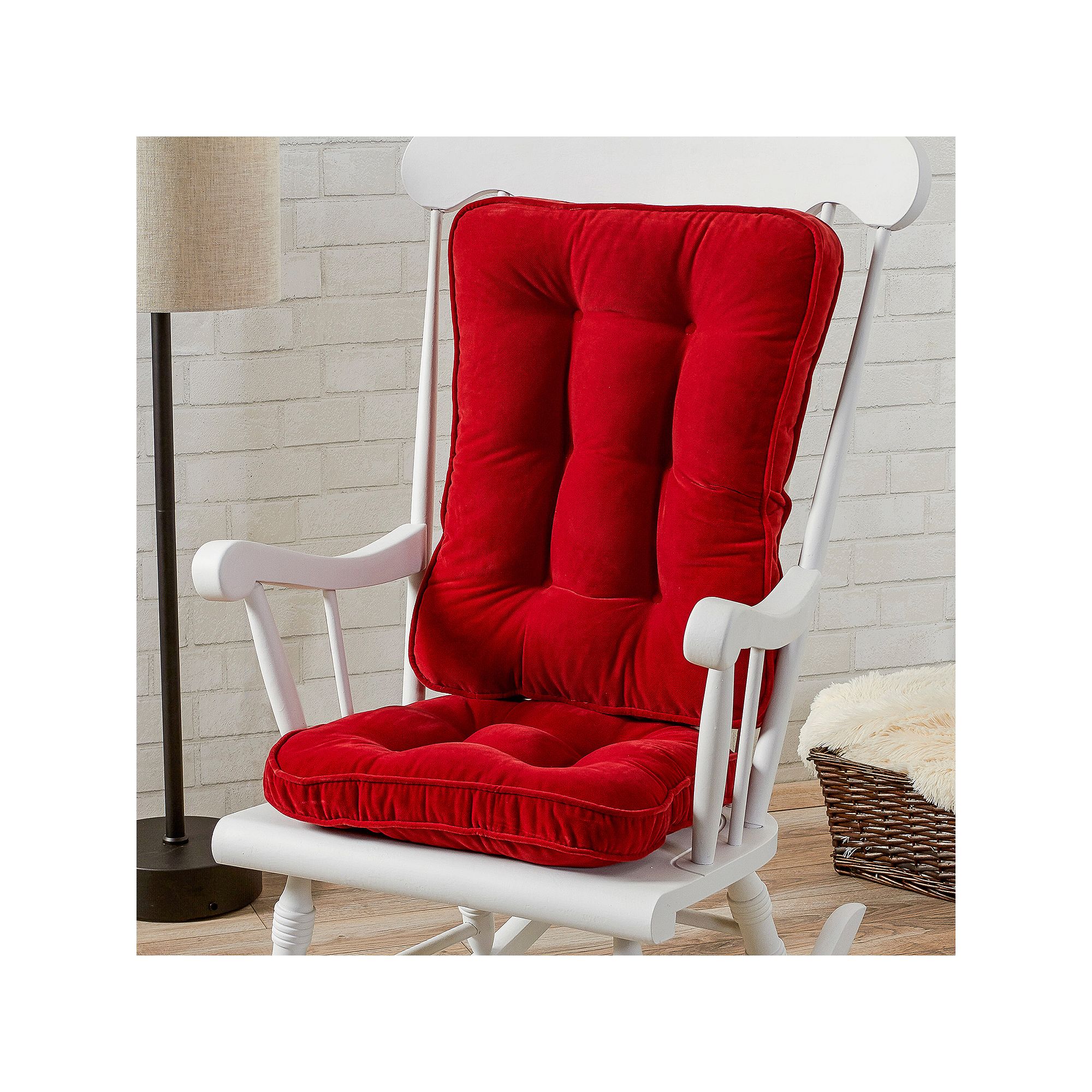 Greendale Home Fashions Boxed Rocker Seat & Back Cushion Set, Red