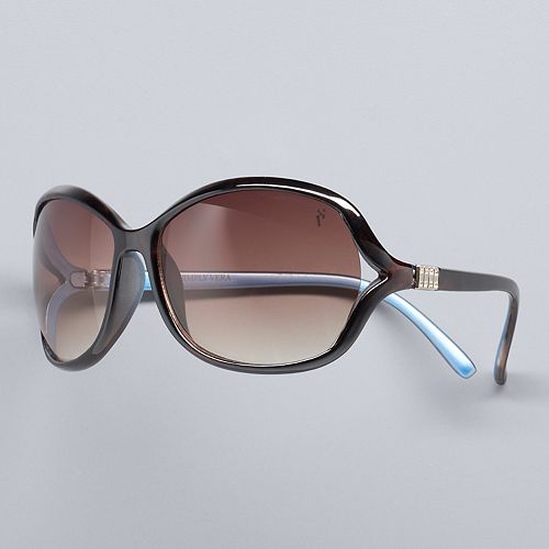 Simply Vera Vera Wang Rhinestone Vented Lens Rectangle Sunglasses Women
