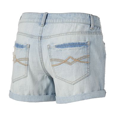 Mudd® Destructed Denim Midi Shorts - Juniors