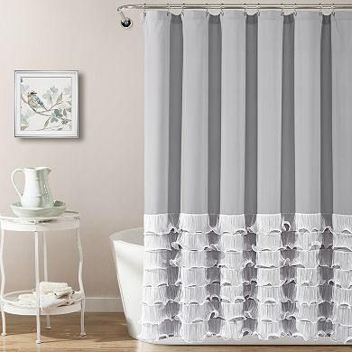 Lush Decor Avery Fabric Shower Curtain